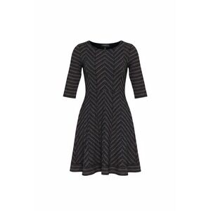 Signature by Robbie Bee Chevron Knit Fit & Flare Dress Navy Red Multi Size L